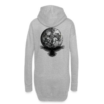 Raven Crow Kruez traverse la planète Halloween Raven - Sweat-shirt à capuche long Femme - gris chiné - Dos
