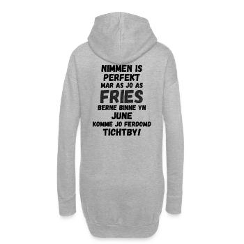 Cadeaux frisons pour l’anniversaire des Frisons en juin - Sweat-shirt à capuche long Femme - gris chiné - Dos