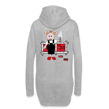 Maus Mäuse Maurer Handwerker Handwerk Berufe - Hoodie-Kleid - Grau meliert - Hinten