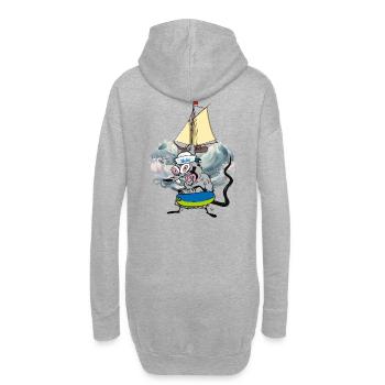Ratte Ratten Segelschiff Seefahrer Matrosen Ahoi - Hoodie-Kleid - Grau meliert - Hinten