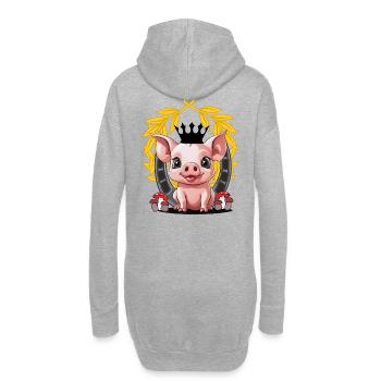Cochon Porte-bonheur Fer à cheval Vainqueur Victoire Succès - Sweat-shirt à capuche long Femme - gris chiné - Dos