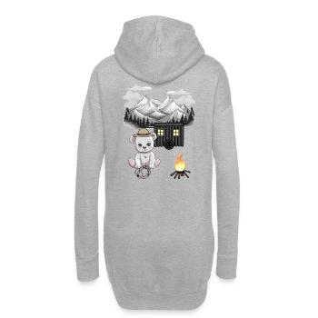 Ours en peluche feu de camp Nature Montagne Amoureux de la nature - Sweat-shirt à capuche long Femme - gris chiné - Dos