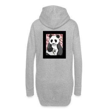Panda Ours Panda Ours Chine Cerisier Fleur Asie - Sweat-shirt à capuche long Femme - gris chiné - Dos