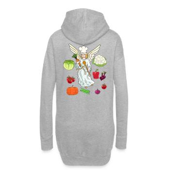 Engel himmlisch kochen Gemüse Kochkunst Köche - Hoodie-Kleid - Grau meliert - Hinten