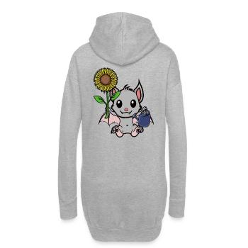 Chauve-souris jardinier jardin tournesol enfants enfant - Sweat-shirt à capuche long Femme - gris chiné - Dos