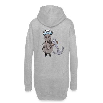 maritim Seepferd Pferd Matrose Seemann Moin Kind - Hoodie-Kleid - Grau meliert - Hinten