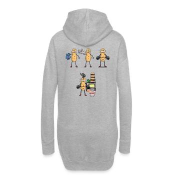 Cacahuète Motivation Fitness Haltère Sports de musculation - Sweat-shirt à capuche long Femme - gris chiné - Dos