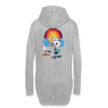 Cat Seagull Seagulls Moin Cats Skater Cornet de crème glacée - Sweat-shirt à capuche long Femme - gris chiné - Dos