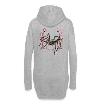Spinne Spinnen abhängen Hängematte Spinnennetz - Hoodie-Kleid - Grau meliert - Hinten