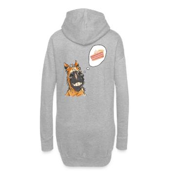 Pferd Pferde Pony Geburtstag Geburtstagstorte - Hoodie-Kleid - Grau meliert - Hinten