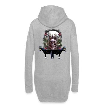 Mystique Halloween Fantômes Fantômes Cheval Roi - Sweat-shirt à capuche long Femme - gris chiné - Dos