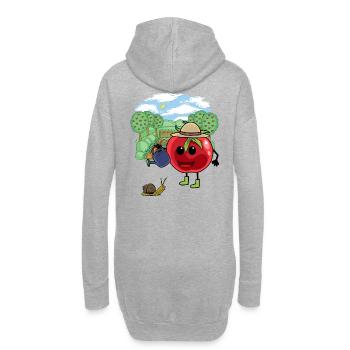 Tomate Gärtner Garten Schnecke Hobbygärtner Kind - Hoodie-Kleid - Grau meliert - Hinten