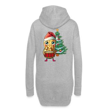 Peanut Gnome Gnome Drum Noël Père Noël - Sweat-shirt à capuche long Femme - gris chiné - Dos