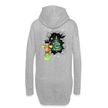 Weihnachten Vegetarisch Kohl Gemüse Erdnuss Xmas - Hoodie-Kleid - Grau meliert - Hinten