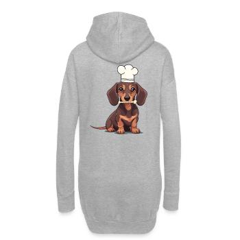 Teckel chien cuisiniers cuisinier cuisinier chiens - Sweat-shirt à capuche long Femme - gris chiné - Dos