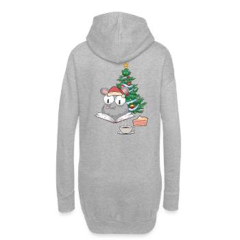 Santa Mouse Christmas Christmas Kids Child - Hoodie Dress - heather grey - Back
