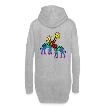 LGBT Regenbogen Giraffen Giraffe Gay Pride - Hoodie-Kleid - Grau meliert - Hinten