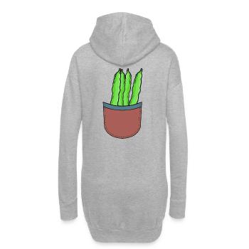 grüne Bohnen Hobbygärtner Garten gärtnern Bohne - Hoodie-Kleid - Grau meliert - Hinten
