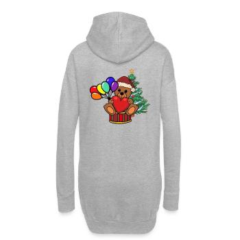 Ours en peluche Père Noël Père Noël Enfants - Sweat-shirt à capuche long Femme - gris chiné - Dos