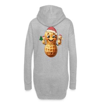 Weihnachtsgeschenk Nikolaus Weihnachtsmann Erdnuss - Hoodie-Kleid - Grau meliert - Hinten