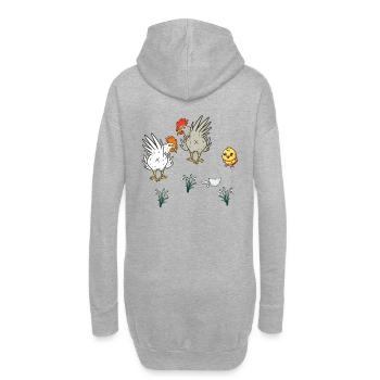 Chicken Chickens Poultry Chicks Spring Easter Child - Hoodie Dress - heather grey - Back