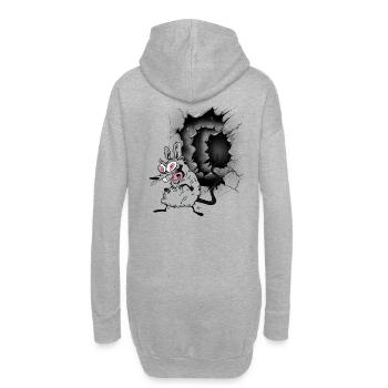 Halloween Maus Mäuse Kinder Kind - Hoodie-Kleid - Grau meliert - Hinten