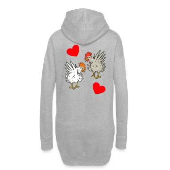 Poulet, poulets, volaille - Sweat-shirt à capuche long Femme - gris chiné - Dos