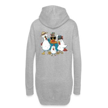 Lustige Hühner Wilder Westen Huhn Western witzig - Hoodie-Kleid - Grau meliert - Hinten
