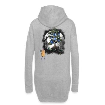 cacahuète printemps perce-neige fleurs forêt nature - Sweat-shirt à capuche long Femme - gris chiné - Dos
