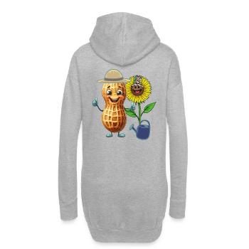 Lustige Erdnuss Gärtner Blumen gießen Kind - Hoodie-Kleid - Grau meliert - Hinten