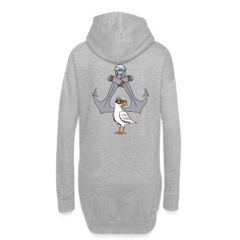 Anker Matrose maritim Möwe Seefahrt Seemann Ahoi - Hoodie-Kleid - Grau meliert - Hinten