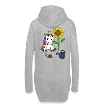 Pour les enfants Jardinier Licorne Enfant Fleurs Bébé - Sweat-shirt à capuche long Femme - gris chiné - Dos