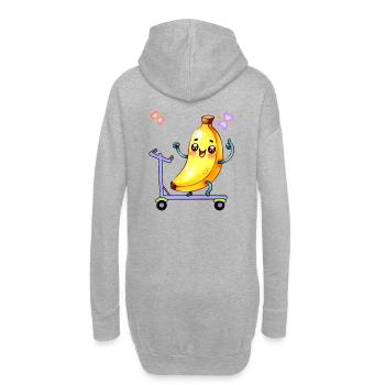 Drôle Drôle Fruit Banane Banane Enfants Enfant Bébé - Sweat-shirt à capuche long Femme - gris chiné - Dos
