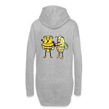 Insekt Insekten Kinder Kind Biene Bienen - Hoodie-Kleid - Grau meliert - Hinten