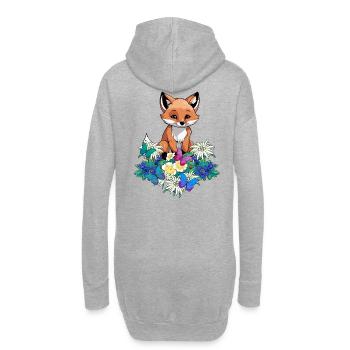 Frühling Fuchs Füchse Kinder Kind Tirol Österreich - Hoodie-Kleid - Grau meliert - Hinten