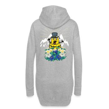 Tiroler Hummel Biene Bienen Insekt Österreich Kind - Hoodie-Kleid - Grau meliert - Hinten