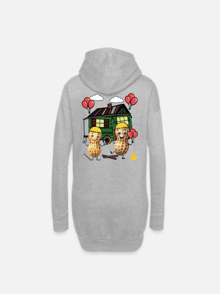 Erdnüsse Hausbau Bauherrn Bauwagen Eigenheim Haus - Hoodie-kjole - grå meleret