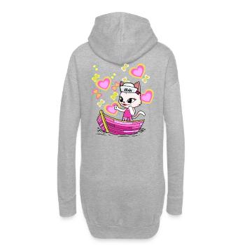 Cat Adventure Enfants Enfant Vacances en bateau Été - Sweat-shirt à capuche long Femme - gris chiné - Dos