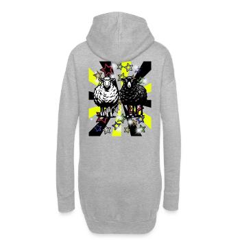 Retro Schafe Schaf Vintage 60er Lämmer Kinder - Hoodie-Kleid - Grau meliert - Hinten