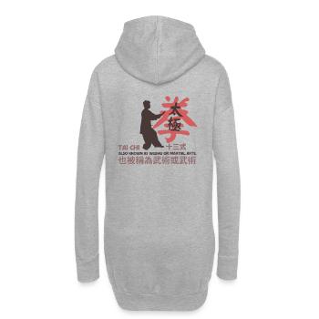 Tai Chi chinese style aka Wushu Arts martiaux - Sweat-shirt à capuche long Femme - gris chiné - Dos