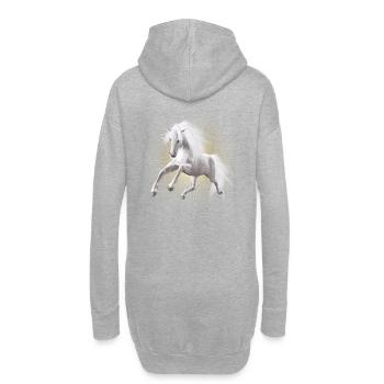 Pferd , weisses Pferd , Schimmel - Hoodie-Kleid - Grau meliert - Hinten