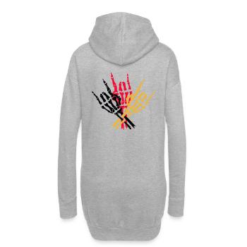 Squelette Main Allemagne Allemand Symbole Métal - Sweat-shirt à capuche long Femme - gris chiné - Dos