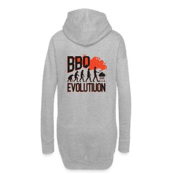BBQ Evolution,Barbecue,Grill,Grillen,Party Shirt - Hoodie-Kleid - Grau meliert - Hinten