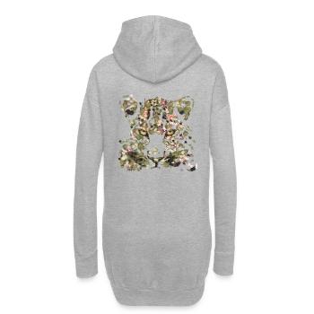 Portrait eines großen Leoparden - Hoodie-Kleid - Grau meliert - Hinten