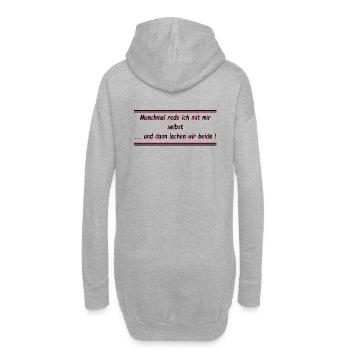 Selbstgespräch,lustiger Spruch Sprüche,Humor Fun - Hoodie-Kleid - Grau meliert - Hinten