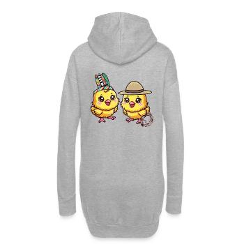 Wilder Westen Western Küken Hühner Huhn - Hoodie-Kleid - Grau meliert - Hinten