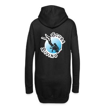 Plongée sous-marine - Sweat-shirt à capuche long Femme - noir - Dos
