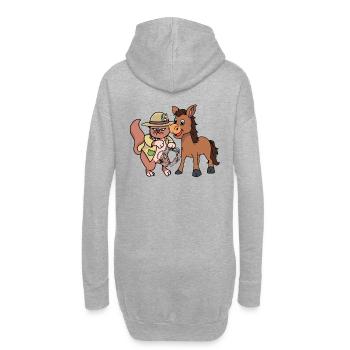 Katze Katzen Wilder Westen Muli Esel Katzen - Hoodie-Kleid - Grau meliert - Hinten