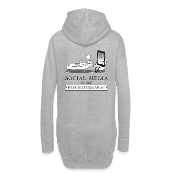 Les médias sociaux sont mon psychothérapeute T-shirt Nerd - Sweat-shirt à capuche long Femme - gris chiné - Dos