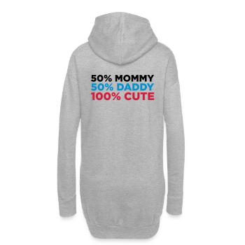 50% Mama. 50% Papa. 100% niedlich! - Hoodie-Kleid - Grau meliert - Hinten
